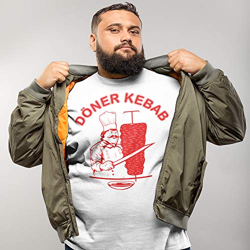 Doner Kebab Camiseta de Hombre (Blanco, XXL)