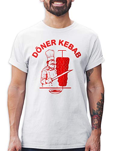 Doner Kebab Camiseta de Hombre (Blanco, XXL)