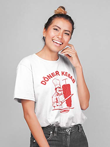 Doner Kebab Camiseta de Hombre (Blanco, XXL)