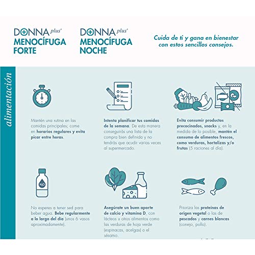 DonnaPlus Menocífuga Noche 30 comprimidos, complemento alimenticio para la mujer en la menopausia. Cimicífuga racemosa, Melatonina, GABA y Vitaminas K2, D3, B6, B9 y B12. 1 Cápsula por la noche.