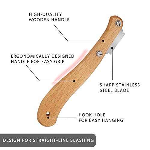 DOVAVA 2 Piezas Cuchillos de Pan de para Cortar Pan para Hornear, Juego de Mango de Madera de Acero Inoxidable con 20 Cuchillas de Repuesto, Cortador de Pan para Hornear en la Cocina
