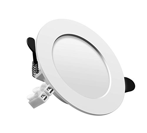 Downlight led empotrable redondo,Iluminacion 7W (700 lm),2700K (Luz Cálida), Blanco,foco empotrable LED,Ojos de buey de led 6 pack