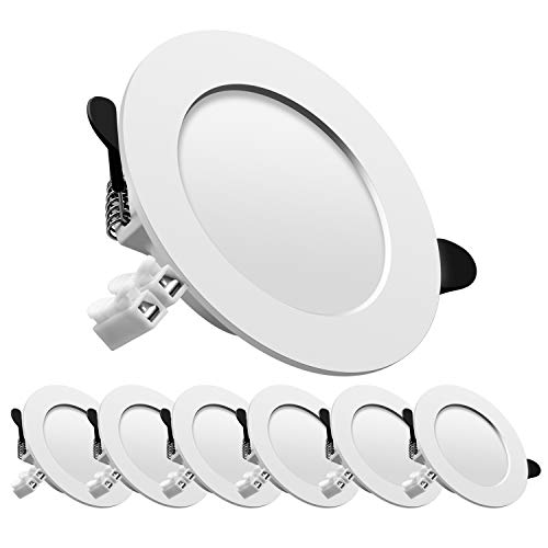 Downlight led empotrable redondo,Iluminacion 7W (700 lm),2700K (Luz Cálida), Blanco,foco empotrable LED,Ojos de buey de led 6 pack