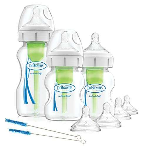 Dr. Brown's OPTIONS PLUS - Kit de Biberones Anticólicos de Boca Ancha, 3 Botellas, sin BPA (Color: Neutro)