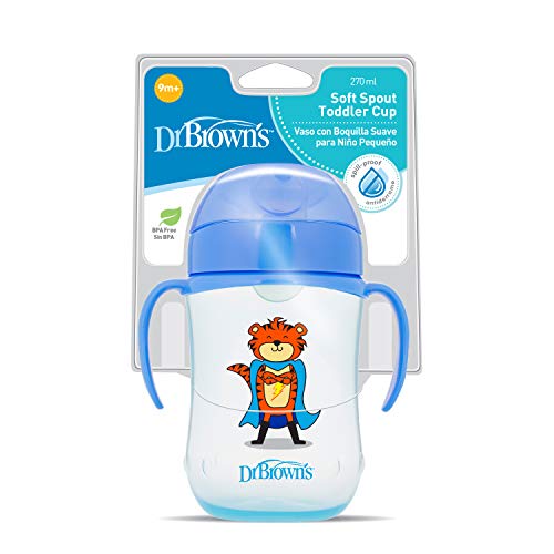 Dr Brown's Soft Spout - Taza para niños (270 ml), color azul