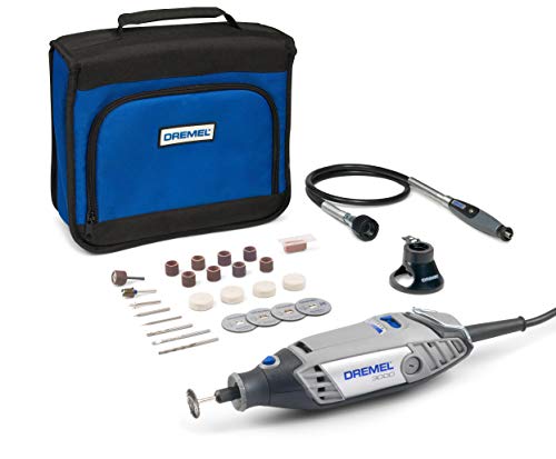 Dremel 3000 - Multiherramienta 130 W, kit con 2 complementos y 25 accesorios, velocidad variable 10.000 - 33.000 rpm para tallar, grabar, fresar, amolar, limpiar, pulir, cortar y lijar