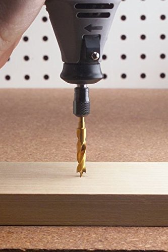 Dremel 636 - Brocas con recubrimiento de titanio, juego de accesorios de 4 brocas para herramienta rotativa (3 mm, 4 mm, 5 mm, 6 mm) para madera, laminado, aglomerado, contrachapado