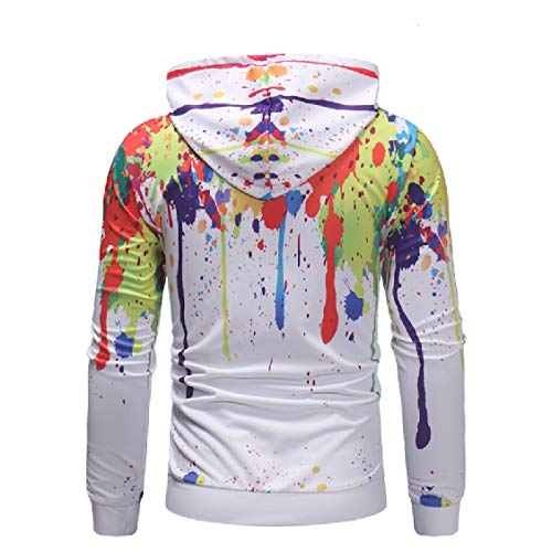 DressUMen Trim - montar jersey sudadera con capucha escudo graffiti imprimir colortone para Hombres Blanco Grande