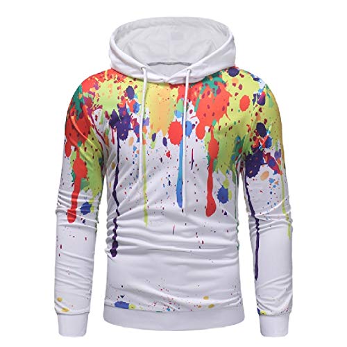 DressUMen Trim - montar jersey sudadera con capucha escudo graffiti imprimir colortone para Hombres Blanco Grande