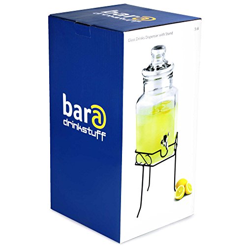 drinkstuff - Dispensador de bebidas (cristal, incluye soporte, 5,6 l)