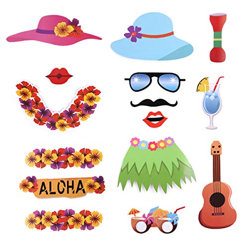 Dsaren 60 Pcs Accesorios para Fotomatón Divertido Bigotes Gafas Photo Booth Props Accesorios para Fiesta, Partido Boda, Hawaiano Beach Pool Parties, Cumpleaños