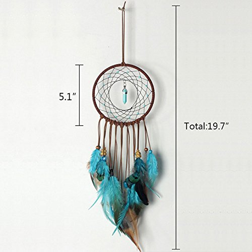 Dsaren Atrapasueños con Pluma Hecho a Mano Naturales Dream Catcher Colgante Decoración Pared Habitación y Auto, Adorno Regalo del Arte