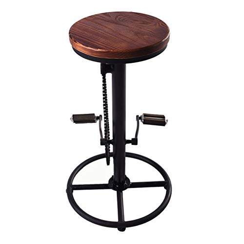 DSHUJC Silla de Bar de Madera Maciza Taburete de Bar con Forma de Bicicleta Hierro Artesanal, horneado a Alta Temperatura 180° Bar, Restaurante, menaje del hogar