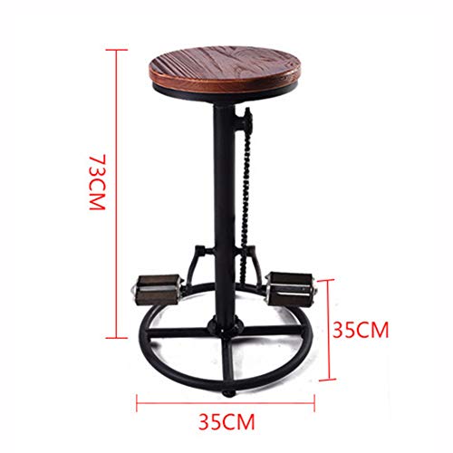 DSHUJC Silla de Bar de Madera Maciza Taburete de Bar con Forma de Bicicleta Hierro Artesanal, horneado a Alta Temperatura 180° Bar, Restaurante, menaje del hogar