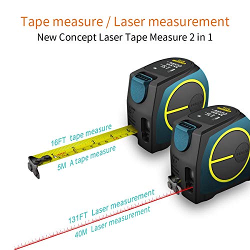 DTAPE Medidor Láser (DT10/40M), Medidor de Distancia Láser Digital, Medidor de Distancia Láser Recargable, Medidor de Rango Digital (Cinta Métrica Láser)