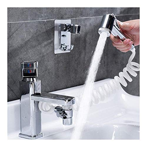 Ducha de De mano Extensor de baño grifo de ducha de De mano de acero inoxidable telescópica boquilla pequeña Set Suministros de baño ducha eléctrica for el baño (Color : Silver)