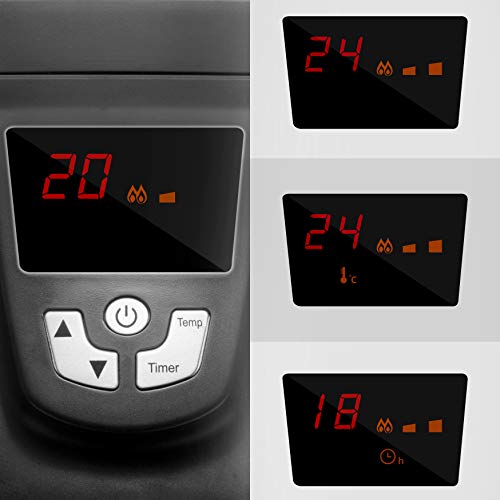 Duronic HV052 Radiador Eléctrico 1500W de Panel de Mica - Estufa sin aceite que calienta en 1 minuto – Control por Pantalla digital - Bajo consumo y ligero