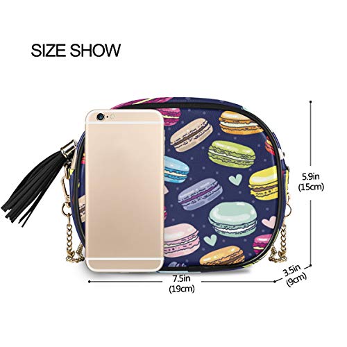 DXG1 Macarons Mini Crossbody Bolso de hombro ligero para mujer bolso de mano con borla