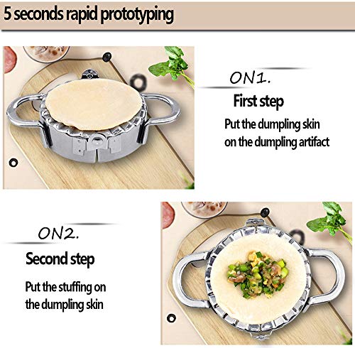 DXIA 2 Piezas Acero Inoxidable Dumpling Maker, Dumpling Maker, Moldeador de Ravioles, Accesorio de Cocina, Selladores y Molde Ideales para Hacer Raviolis, Pierogi, Pie, Empanadillas o Galletas