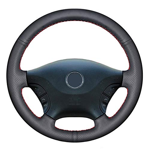 DYBANP Cubierta del Volante, para Mercedes-Benz Viano W639 2006-2011 Vito 2010-2015, Cuero Negro Cosido a Mano, Transpirable y Antideslizante Cubierta del Volante del automóvil