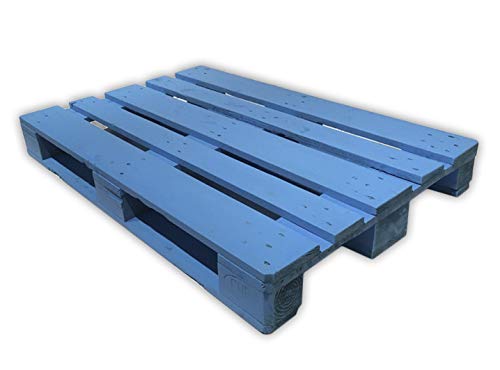 Dydaya 4 Palets Europeos Azul de 120x80 de Madera Lijados y Pintados de Azul para Mobiliario & Decorativos (Azul, 4)