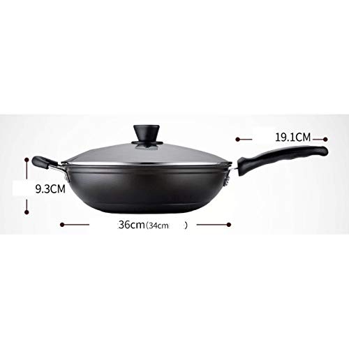 ECSWP Estufa de gas antiadherente sin humo wok for una gran casa de gas wok de 36 cm