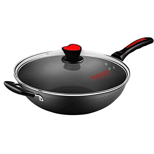 ECSWP Estufa de gas antiadherente sin humo wok for una gran casa de gas wok de 36 cm