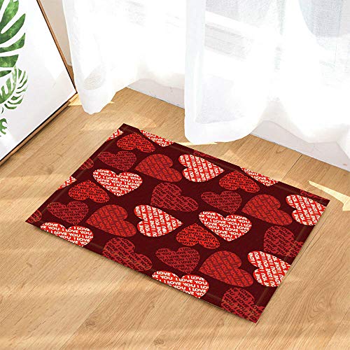 EdCott Cactus Forma corazón Alfombra Interior Alfombra Puerta Cocina Alfombra Puerta Exterior Alfombra baño Antideslizante Alfombrilla Cuadrada para hogar Alfombrilla 40x60cm