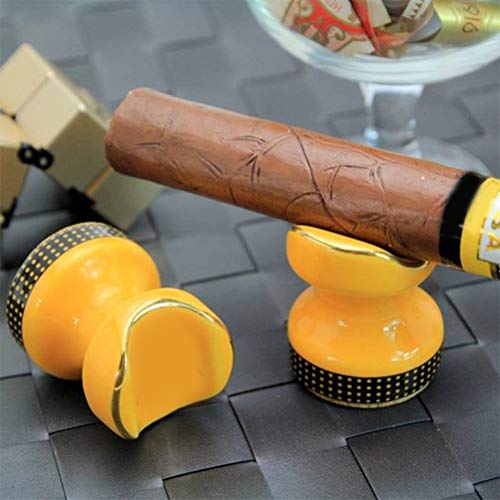 Edinber Soporte de cerámica para cigarros, 2 piezas portátil de cerámica para fumar resto de cigarrillos cenicero de viaje