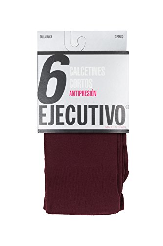 EJECUTIVO Calcetines Cortos. Poliamida Pack de 9 pares, Hombre, Talla Unica, Color GRANATE