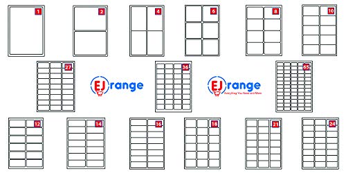 EJRange 10 etiquetas por hoja A4, 100 hojas - 1000 etiquetas en total, etiquetas autoadhesivas de dirección compatibles con impresoras de inyección de tinta y láser - Etiquetas adhesivas imprimibles