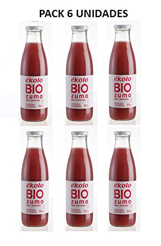 EKOLO Zumo De Granada Ecológico, 100% Exprimido, 6 Botellas * 750Ml 4500 Ml