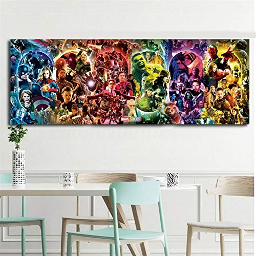 El Lienzo De Pintura Saga Infinity - Universo Marvel Cinematográfico Arte De La Pared Del Cartel Vengadores Final De Partida De La Lona Pintura De Seda Impreso For La Decoración Del Sitio De alta cali