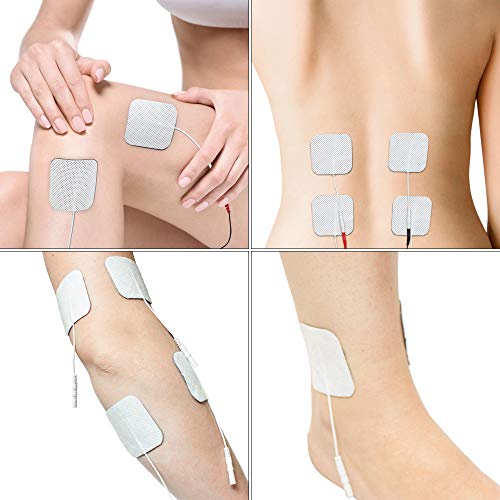 Electrodos para electroestimuladores Med-Fit, Prorelax Axion,Tenscare Saneo 16 Electrodos de duración de la más alta calidad 5cm x 5cm- Adecuado para todas las decenas con conectores de 2 mm.