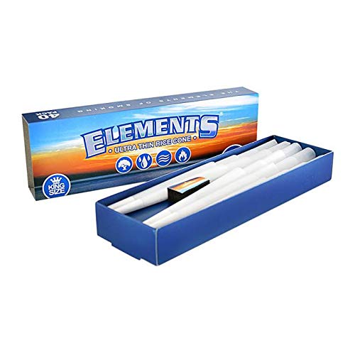 Elementos - Papel de liar de arroz ultra fino – Conos tamaño king 40 por paquete (paquete de 1 unidad)