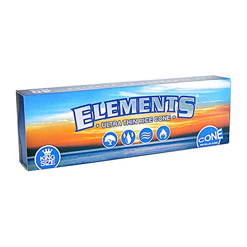 Elementos - Papel de liar de arroz ultra fino – Conos tamaño king 40 por paquete (paquete de 1 unidad)