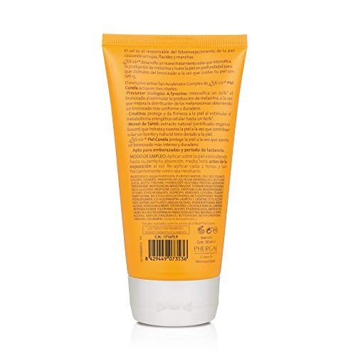 Elifexir Piel Canela - Gel Bronceador | Protege, Hidrata y Reafirma | Ilumina tu Piel | Creatina y Manteca de Karité | Protector Solar SPF15 UV/UVB | Acelerador Bronceado | Reparación Celular - 150ml