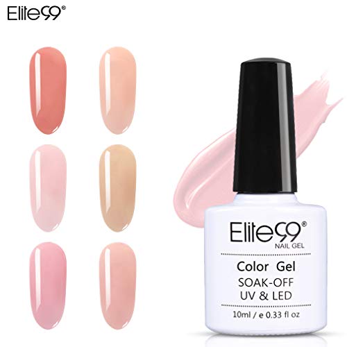 Elite99 Esmaltes Semipermanentes de Uñas en Gel UV LED, 6pcs Kit de Esmaltes de Uñas Gelatina 004