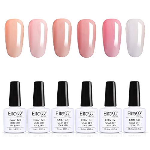 Elite99 Esmaltes Semipermanentes de Uñas en Gel UV LED, 6pcs Kit de Esmaltes de Uñas Gelatina 004