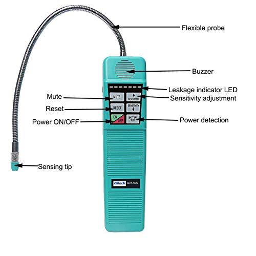 Elitech HLD-100+ Bombilla halógena Detector de fugas de Detector de fugas de gases con Detector de alta sensibilidad 3 G/ano, ✩Garantía de 12 meses✩