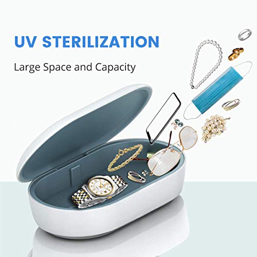 ELUTO Caja de Esterilizador UV Desinfectante de UV Portátil Cargador Nalámbrico Limpiador de Teléfono Caja de Desinfección para Teléfono Cepillo y Accesorios