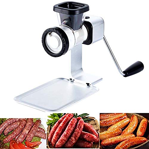 Embutidora de chorizos Picadora de carne manual, duradero máquina de picar carne, Alimentos for picar carne Adjuntos 2 en 1 Manual de la Carne y de Verduras Grinder Mincer