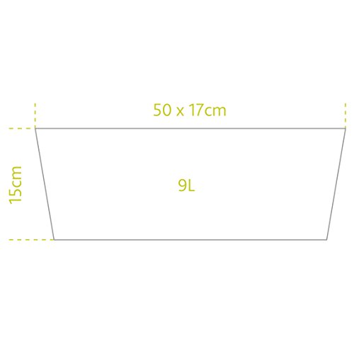 Emsa Country Window Box - Jardinera resistente a los rayos UV, resistente a heladas, Verde, 50 x 17 x 15 cm