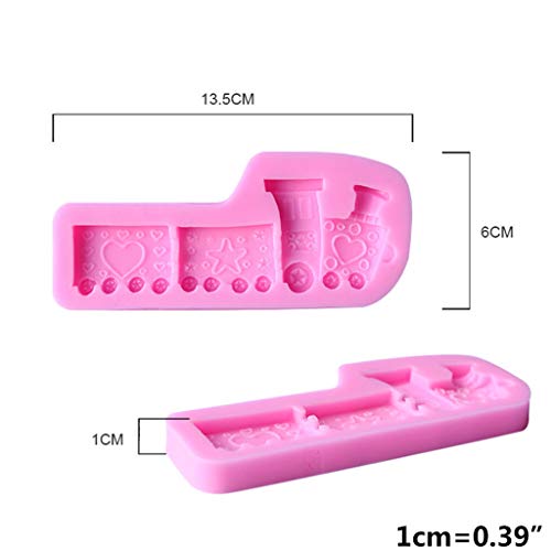 ENDUL Molde de Silicona para Tarta de Fondant con Forma de Tren de Dibujos Animados