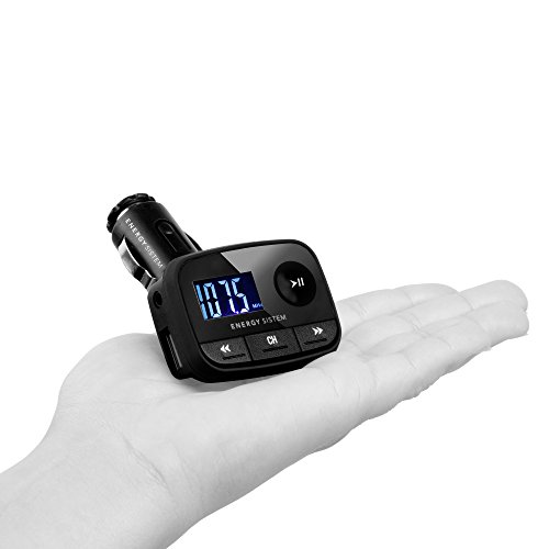 Energy Sistem Car f2 Black Knight - Transmisor FM para coche (MP3, lector tarjetas microSD, USB-HOST, Line-in) color negro