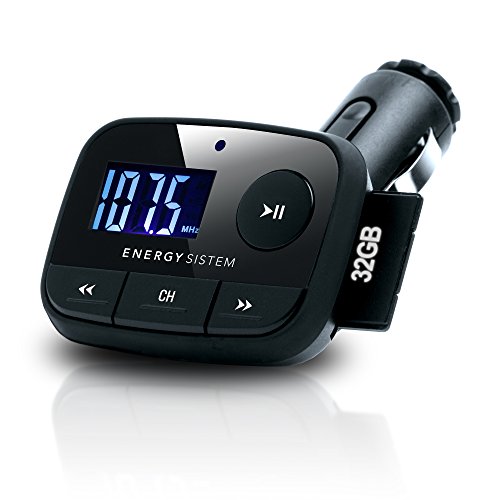 Energy Sistem Car f2 Black Knight - Transmisor FM para coche (MP3, lector tarjetas microSD, USB-HOST, Line-in) color negro