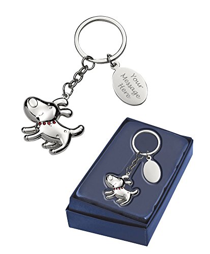 Engrave It Online Llavero con forma de perro personalizado con caja de regalo – grabado