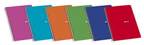 Enri 100430100 - Pack de 10 cuadernos espiral, tapa blanda, Fº