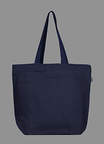 EONO Grande de la lona tote bag tela bolso de compras verduras reutilizables respetuosa del medio ambiente de ultramarinos de hombro de yute bolso de tela mujer- Llano Azul marino | 0503