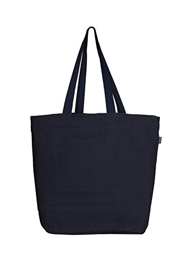 EONO Grande de la lona tote bag tela bolso de compras verduras reutilizables respetuosa del medio ambiente de ultramarinos de hombro de yute bolso de tela mujer- Llano Azul marino | 0503